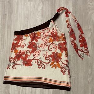 One Shoulder Silk Top